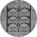 Round Abstract Gray Modern Rug, abs1672gry