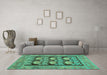 Machine Washable Abstract Turquoise Modern Area Rugs in a Living Room,, wshabs1672turq