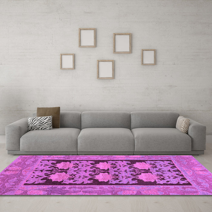 Machine Washable Abstract Purple Modern Area Rugs in a Living Room, wshabs1672pur