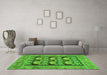 Machine Washable Abstract Green Modern Area Rugs in a Living Room,, wshabs1672grn