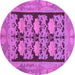 Round Abstract Purple Modern Rug, abs1672pur