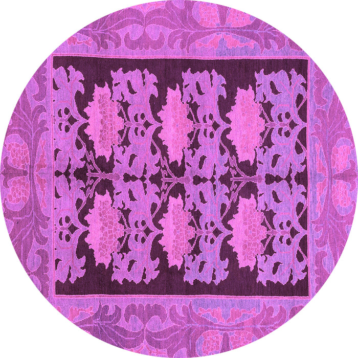 Round Machine Washable Abstract Purple Modern Area Rugs, wshabs1672pur