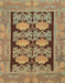 Abstract Copper Green Modern Rug, abs1672