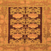 Square Machine Washable Abstract Orange Modern Area Rugs, wshabs1672org