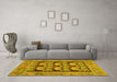 Machine Washable Abstract Yellow Modern Rug in a Living Room, wshabs1672yw