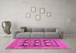 Machine Washable Abstract Pink Modern Rug in a Living Room, wshabs1672pnk