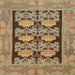 Square Abstract Copper Green Modern Rug, abs1672