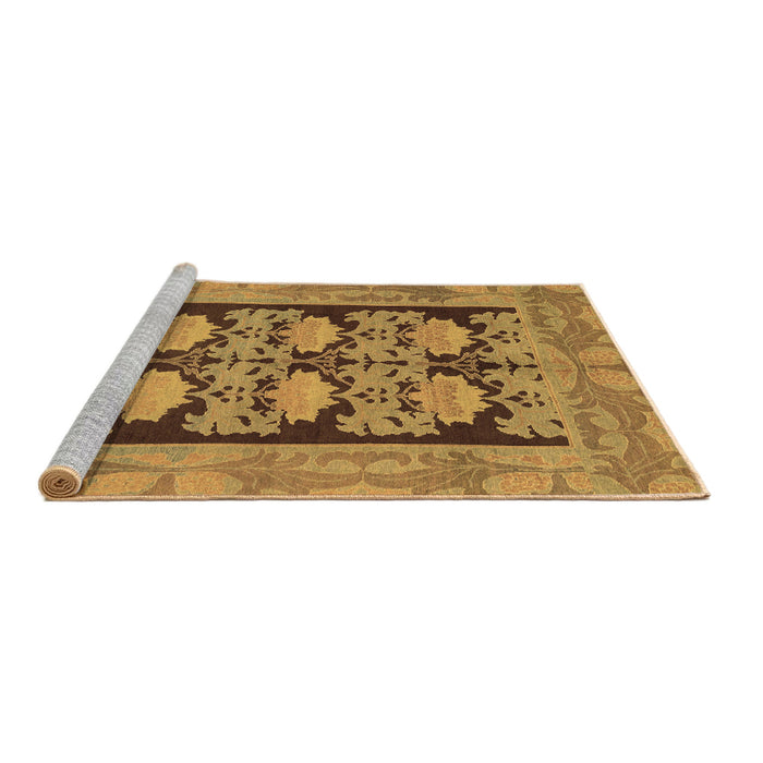 Sideview of Machine Washable Abstract Brown Modern Rug, wshabs1672brn