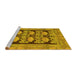 Sideview of Machine Washable Abstract Yellow Modern Rug, wshabs1672yw