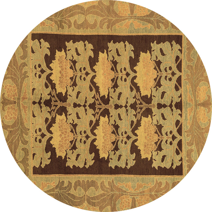 Round Abstract Brown Modern Rug, abs1672brn