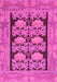 Machine Washable Abstract Pink Modern Rug, wshabs1672pnk