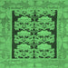 Square Abstract Emerald Green Modern Rug, abs1672emgrn