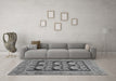 Machine Washable Abstract Gray Modern Rug in a Living Room,, wshabs1672gry