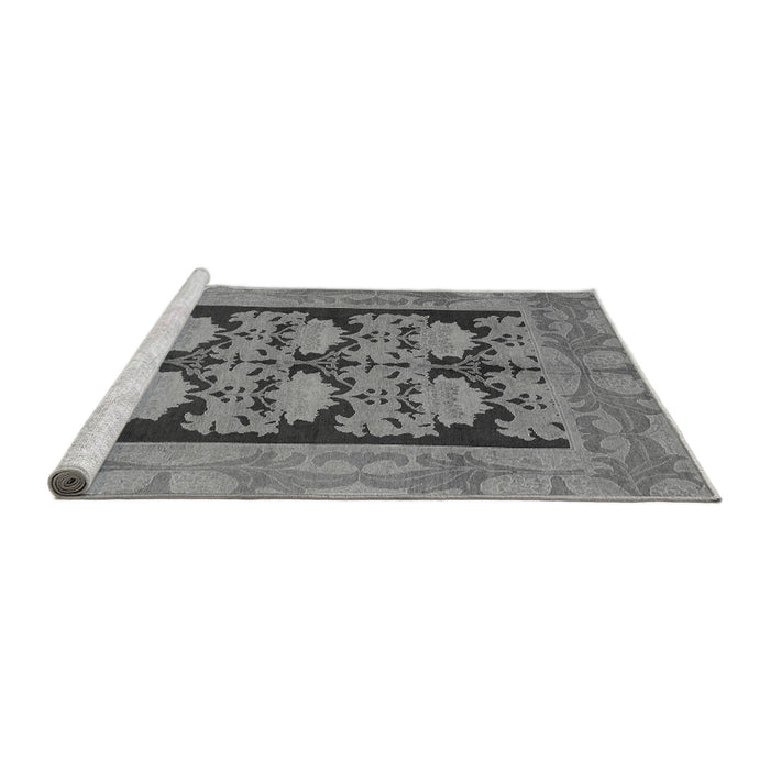 Sideview of Machine Washable Abstract Gray Modern Rug, wshabs1672gry