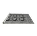 Sideview of Machine Washable Abstract Gray Modern Rug, wshabs1672gry