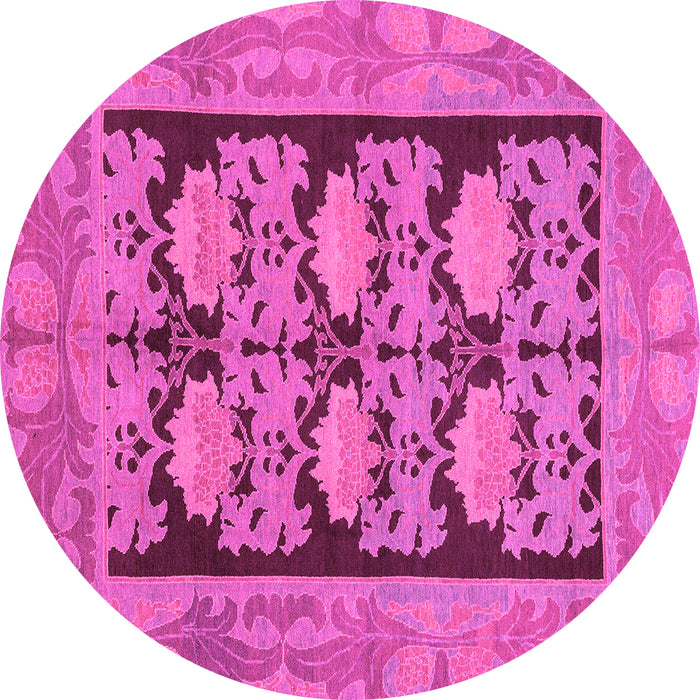 Round Abstract Pink Modern Rug, abs1672pnk