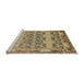 Sideview of Machine Washable Abstract Brown Rug, wshabs1673