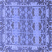 Square Abstract Blue Modern Rug, abs1673blu