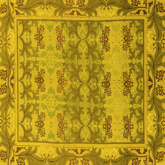 Square Machine Washable Abstract Yellow Modern Rug, wshabs1673yw