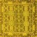 Square Machine Washable Abstract Yellow Modern Rug, wshabs1673yw