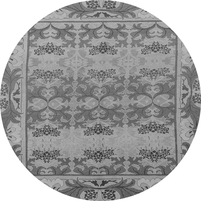 Round Machine Washable Abstract Gray Modern Rug, wshabs1673gry