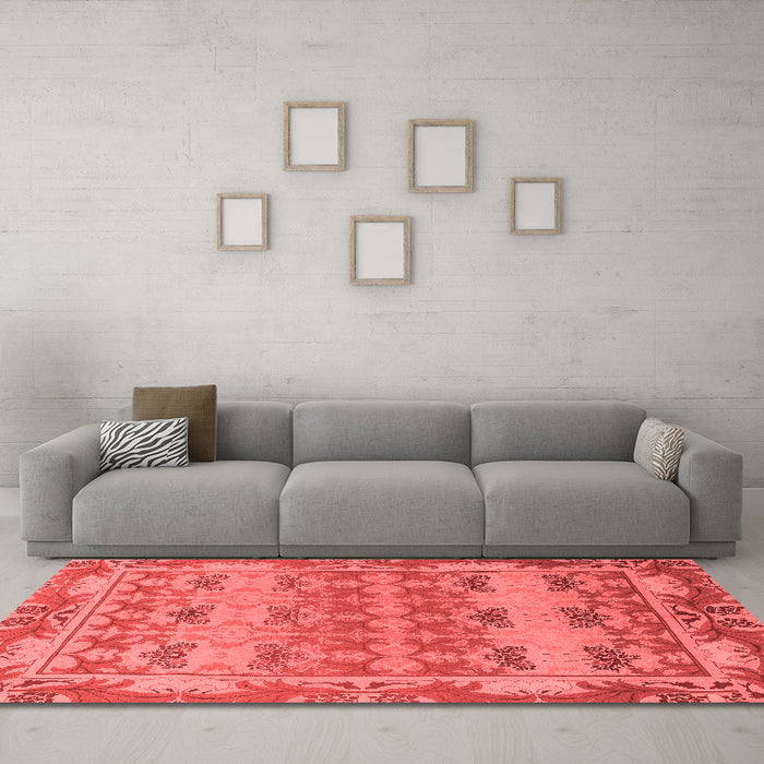 Modern Red Washable Rugs