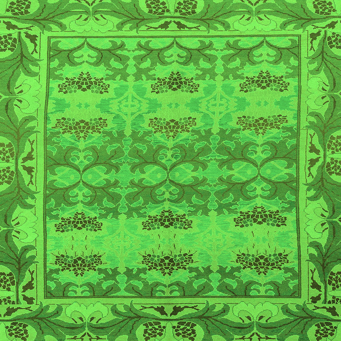 Square Machine Washable Abstract Green Modern Area Rugs, wshabs1673grn