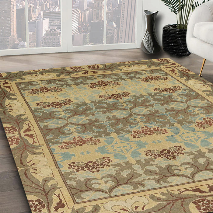 Machine Washable Abstract Brown Rug in a Family Room, wshabs1673