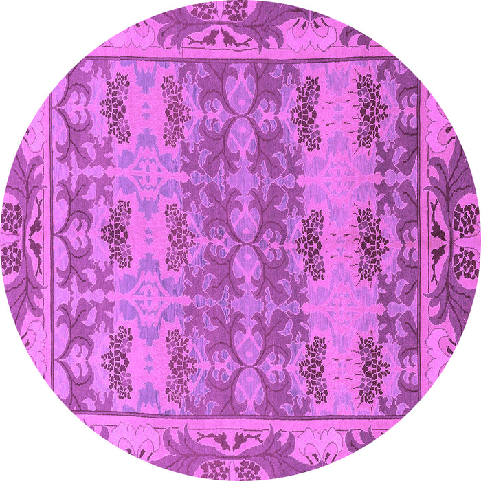 Round Abstract Purple Modern Rug, abs1673pur