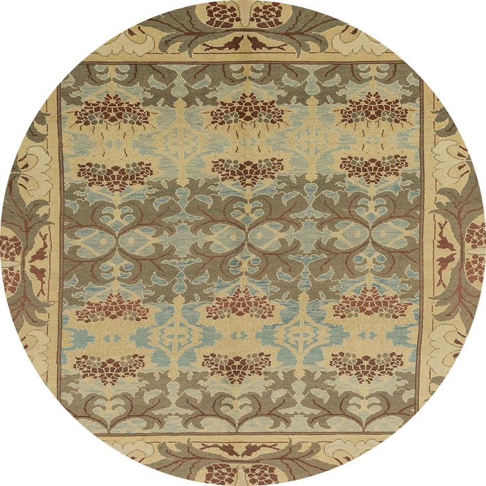 Round Machine Washable Abstract Brown Rug, wshabs1673