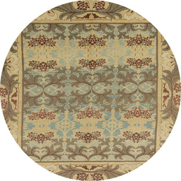 Round Abstract Brown Modern Rug, abs1673