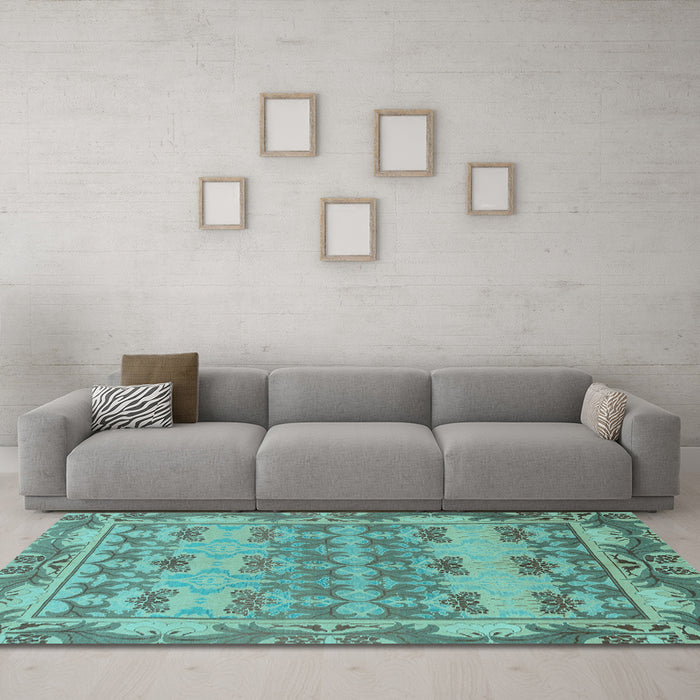 Machine Washable Abstract Light Blue Modern Rug in a Living Room, wshabs1673lblu