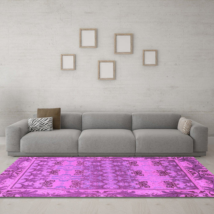 Machine Washable Abstract Purple Modern Area Rugs in a Living Room, wshabs1673pur