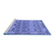 Sideview of Machine Washable Abstract Blue Modern Rug, wshabs1673blu