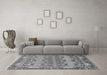 Machine Washable Abstract Gray Modern Rug in a Living Room,, wshabs1673gry