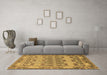 Machine Washable Abstract Brown Modern Rug in a Living Room,, wshabs1673brn