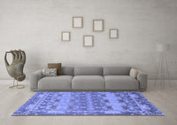 Machine Washable Abstract Blue Modern Rug, wshabs1673blu