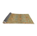 Sideview of Abstract Metallic Gold Oriental Rug, abs1674