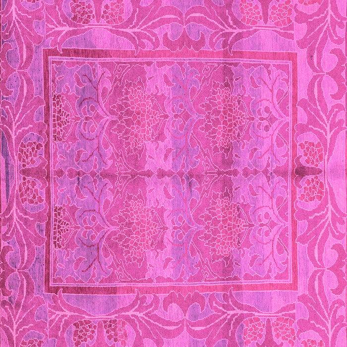 Square Machine Washable Oriental Pink Traditional Rug, wshabs1674pnk
