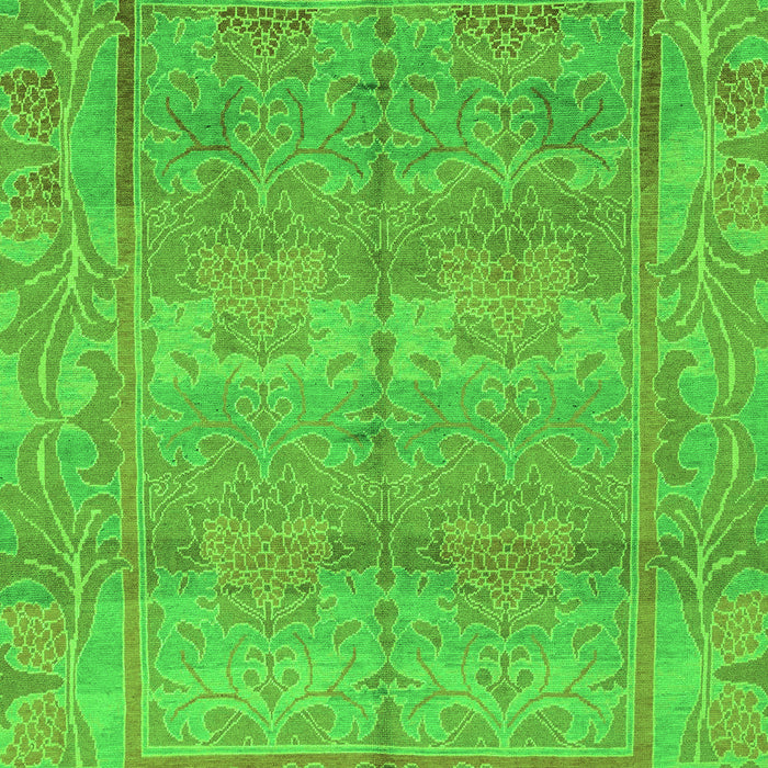 Machine Washable Oriental Green Traditional Area Rugs, wshabs1674grn