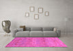 Machine Washable Oriental Pink Traditional Rug in a Living Room, wshabs1674pnk