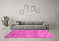 Machine Washable Oriental Pink Traditional Rug, wshabs1674pnk