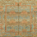 Square Machine Washable Abstract Metallic Gold Rug, wshabs1674