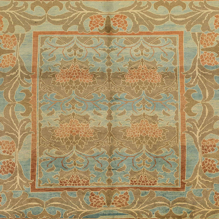 Square Abstract Metallic Gold Oriental Rug, abs1674