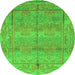 Round Oriental Green Traditional Rug, abs1674grn