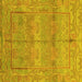 Square Oriental Yellow Traditional Rug, abs1674yw