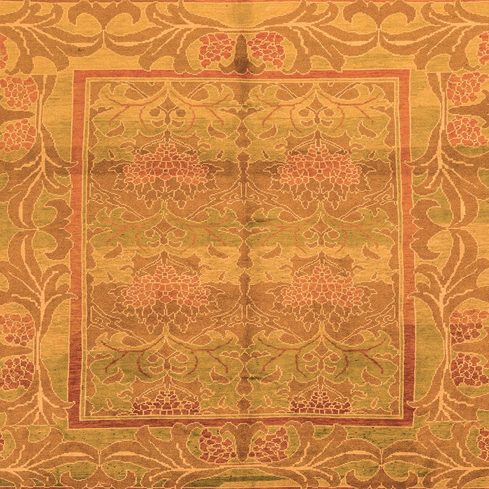 Square Machine Washable Oriental Orange Traditional Area Rugs, wshabs1674org