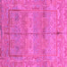 Square Oriental Pink Traditional Rug, abs1674pnk