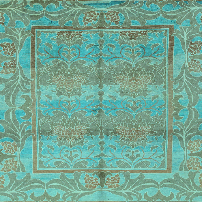 Square Oriental Light Blue Traditional Rug, abs1674lblu