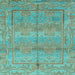 Square Oriental Light Blue Traditional Rug, abs1674lblu